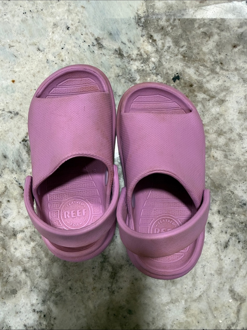 Reef Kids' Pink Slip-On Foam Sandals with Heel Strap